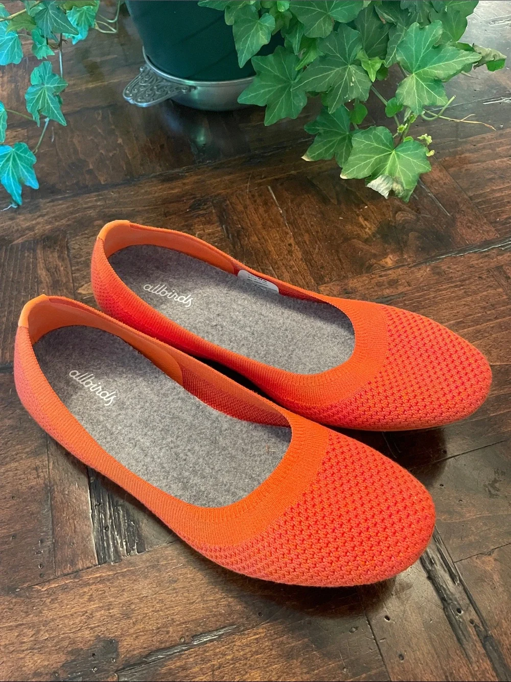 allbirds Orange Knit Women’s Ballet Flats